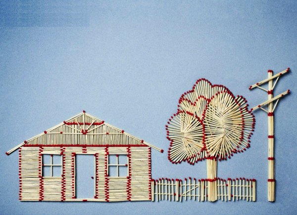 Объемные фигуры из спичек