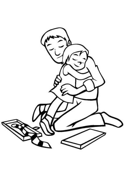 Раскраски для детей на тему папа
