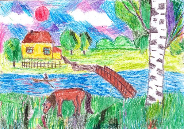 Детские рисунки деревни