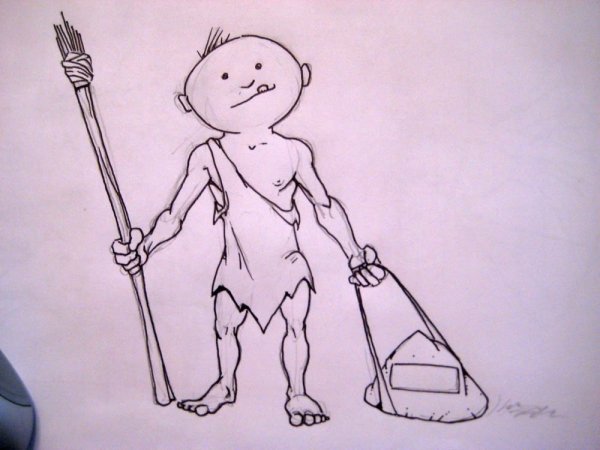 Древние люди карандашом