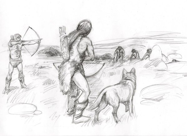 Рисунок на тему первобытные люди