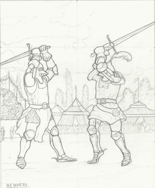 Рыцарский турнир раскраска