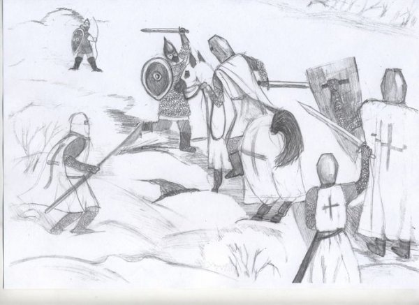 Ледовое побоище рисунок лёгкий