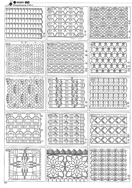 Узоры крючком со схемами простые мережки