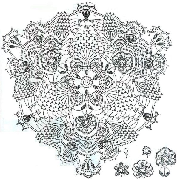 Сложные салфетки крючком