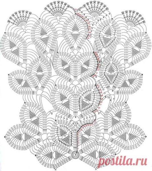 Узор для скатерти крючком