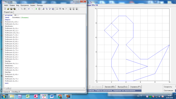 Готовые рисунки в программе Pascal ABC