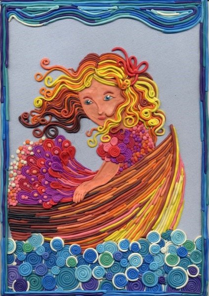 Пластилинография тигр