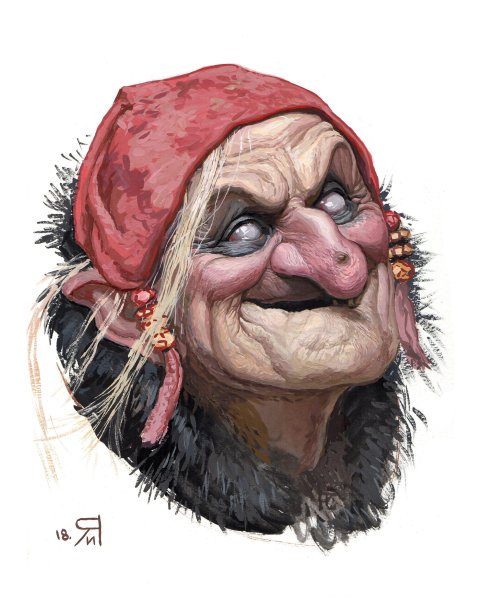 Лицо бабы яги рисунок