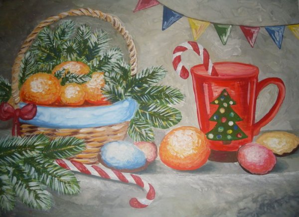 Новогодний натюрморт для детей