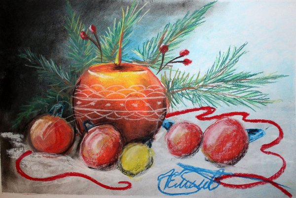 Новогодняя композиция рисунок