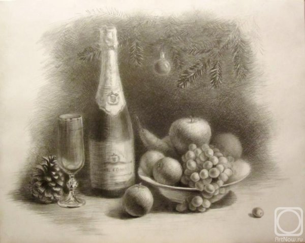 Новогодний натюрморт Елизавета Мелкозерова