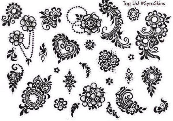 Узоры для хна на листе