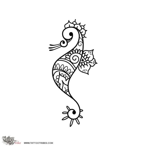 Морской конёк хной