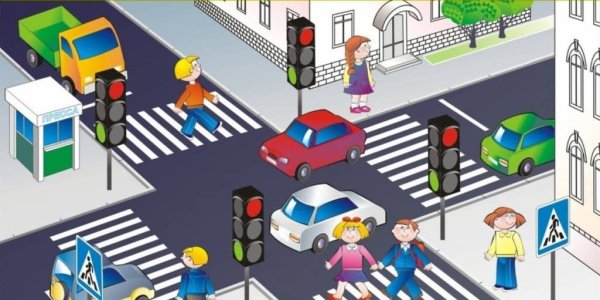 Перекресток со светофором