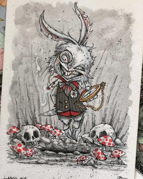 Кролик из Алисы в стране чудес эскиз