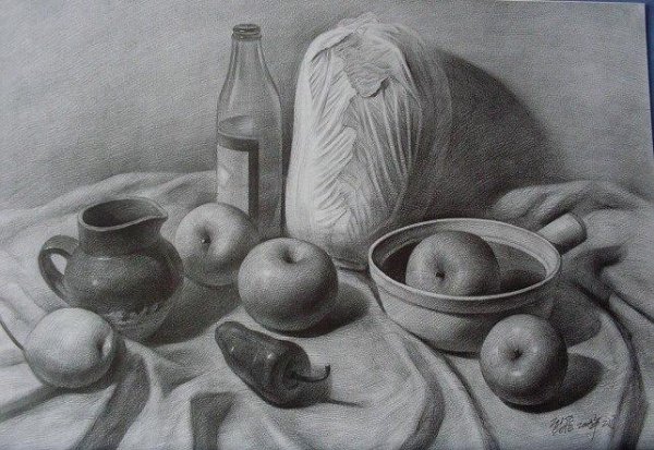 Натюрморт карандашом Академия художеств