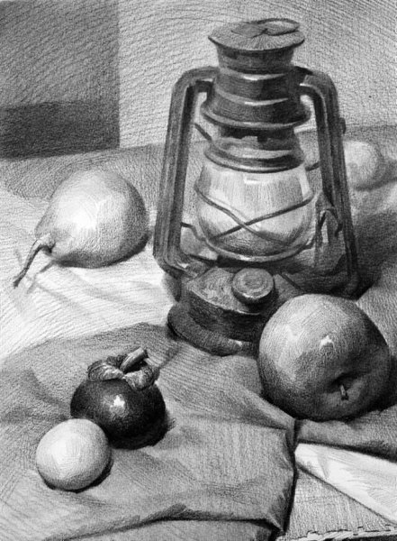 Натюрморт рисунок карандашом