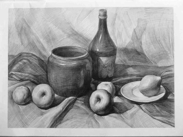 Натюрморт карандашом Академия художеств