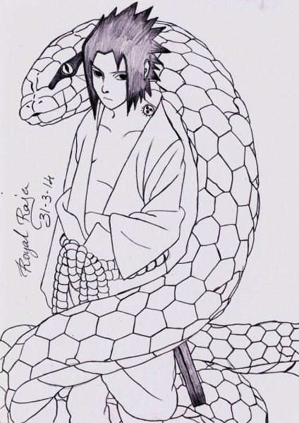 Рисунки аниме Наруто Саске