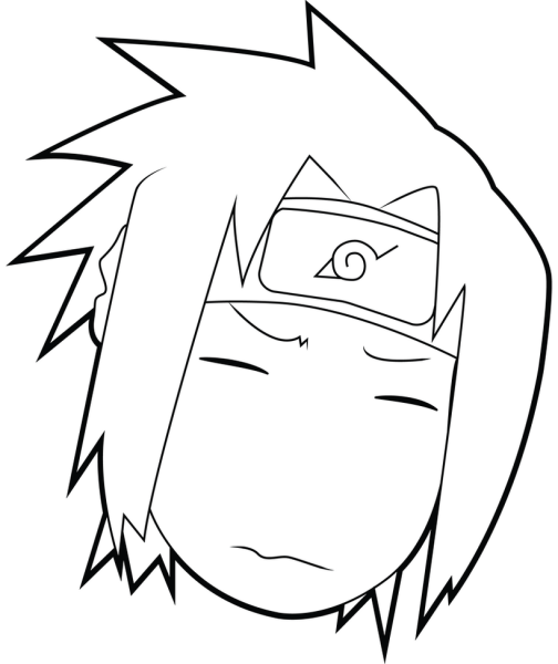 Саске раскраска голова