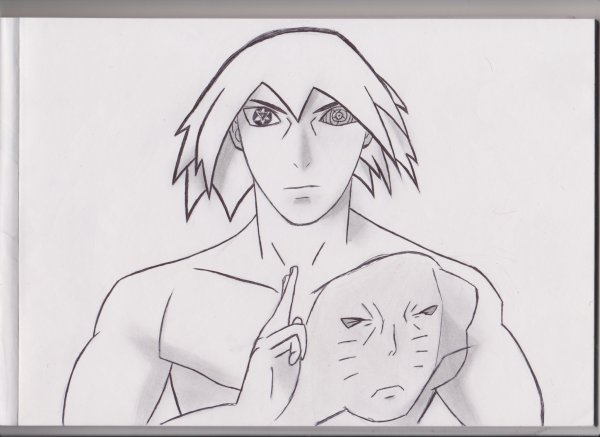Саске Учиха арт карандашом