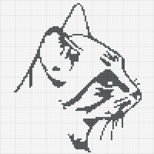 Рисунки по клеткам сложные