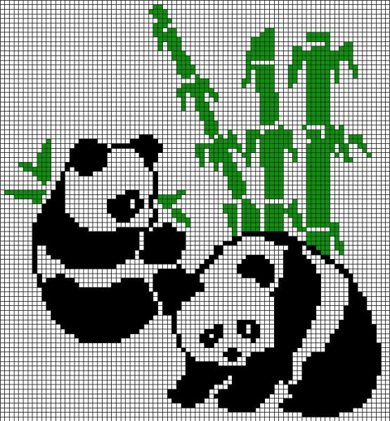 Вышивка Панда