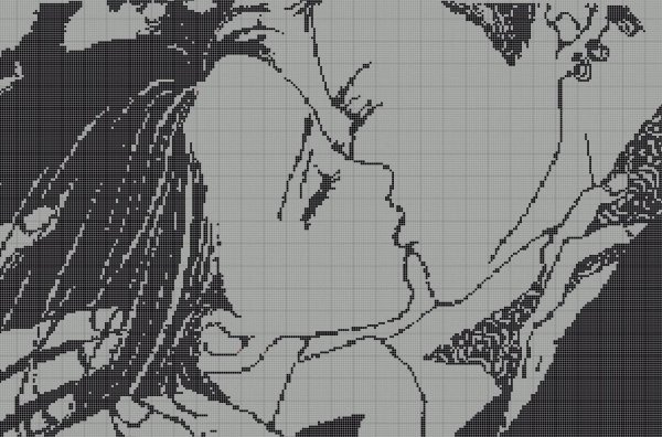 Черно белая вышивка