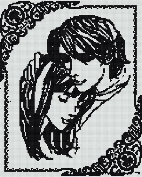 Вышивка крестиком черно белые схемы