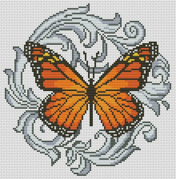 Вышивание крестиком бабочка