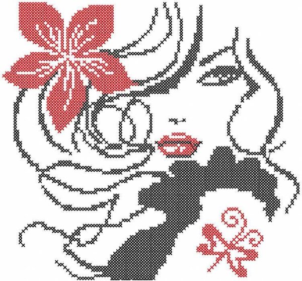 Вышивка крестиком монохром