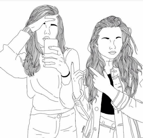 Лучшие подруги. Раскраска