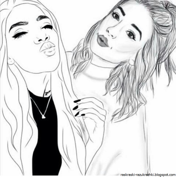 Раскраски для девочек лучшие подруги