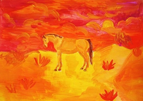 Иллюстрация в теплых тонах