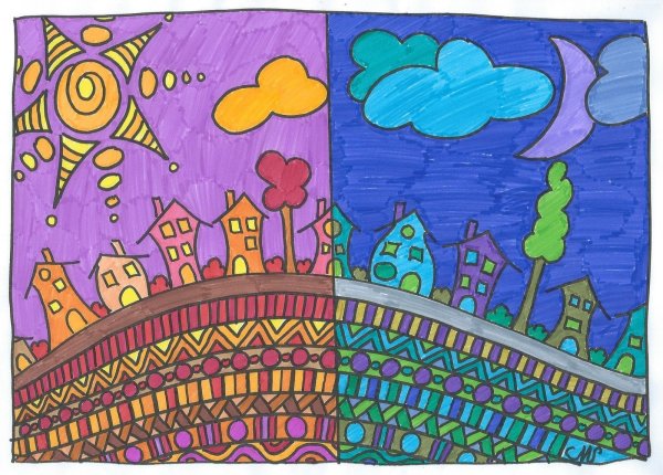 Рисование теплые и холодные цвета