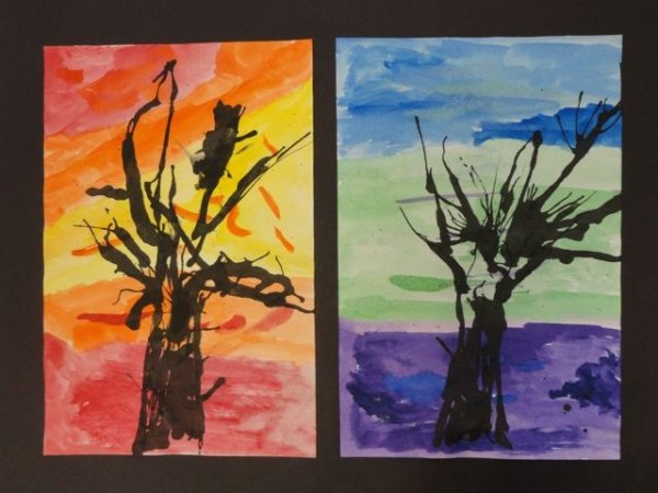 Рисование теплые и холодные цвета