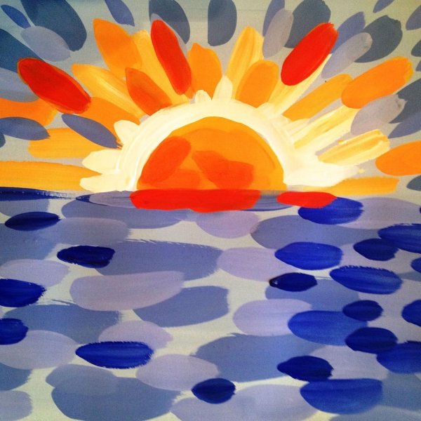 Рисование с дошкольниками закат