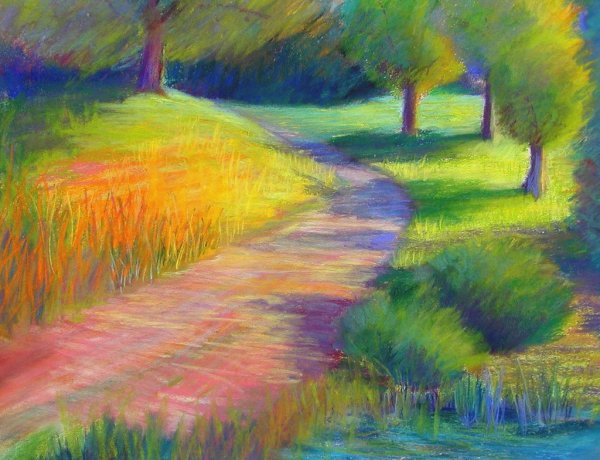 Пейзаж пастелью детский