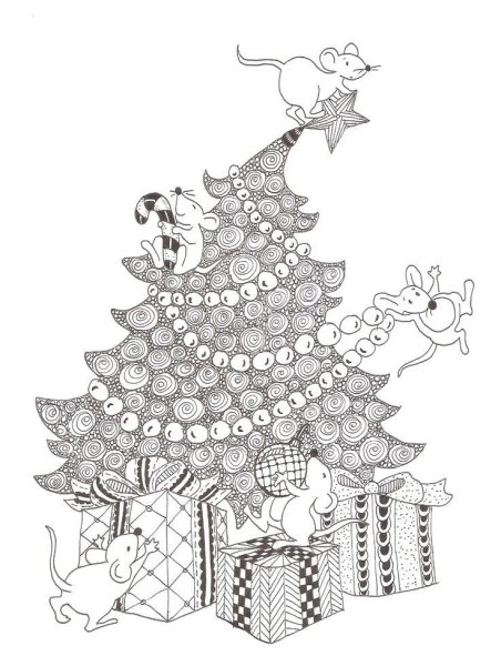 Новогодние раскраски антистресс