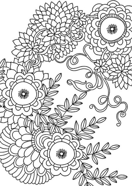 Раскраска антистресс "цветы"