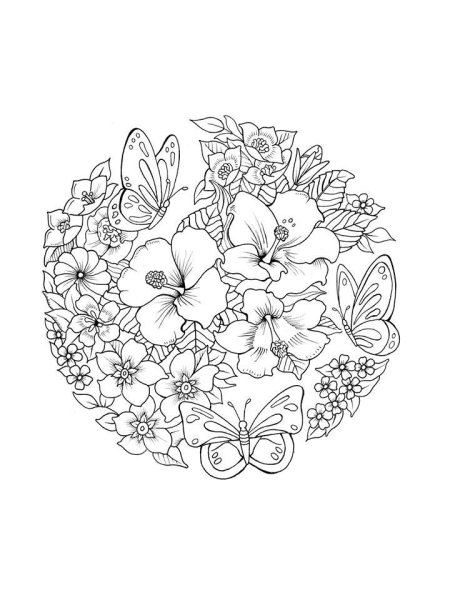 Раскраска антистресс "цветы"