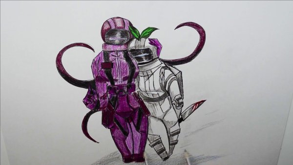 Несложные Наброски персонажей из игры among us