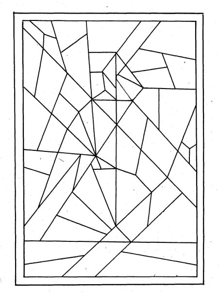 Витраж геометрический эскиз