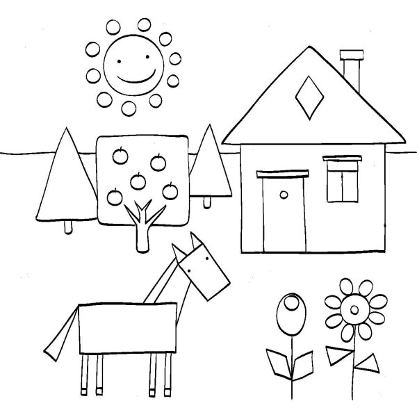 Танграм домик схемы для дошкольников