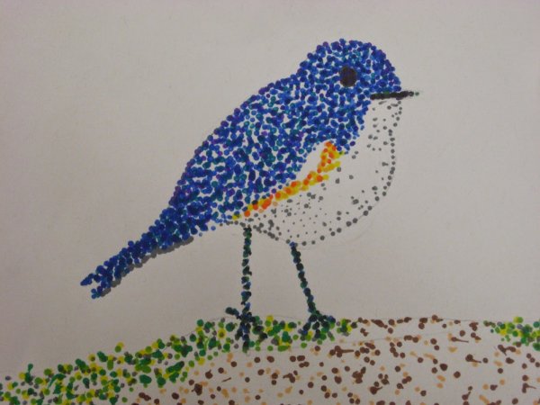 Золотая рыбка пуантилизм