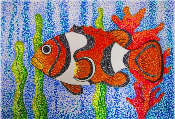 Пуантилизм ватными палочками