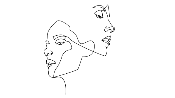 Девушка одной линией