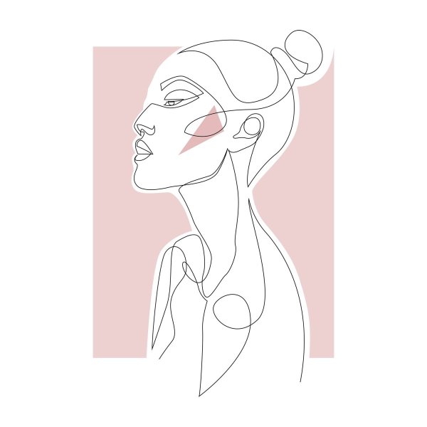 Девушка одной линией