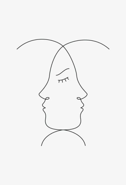 Контур лица одной линией